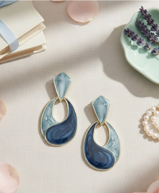 INDIGO FLOW - STATEMENT DROP EARRINGS