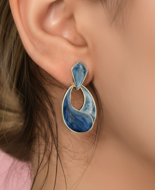 INDIGO FLOW - STATEMENT DROP EARRINGS