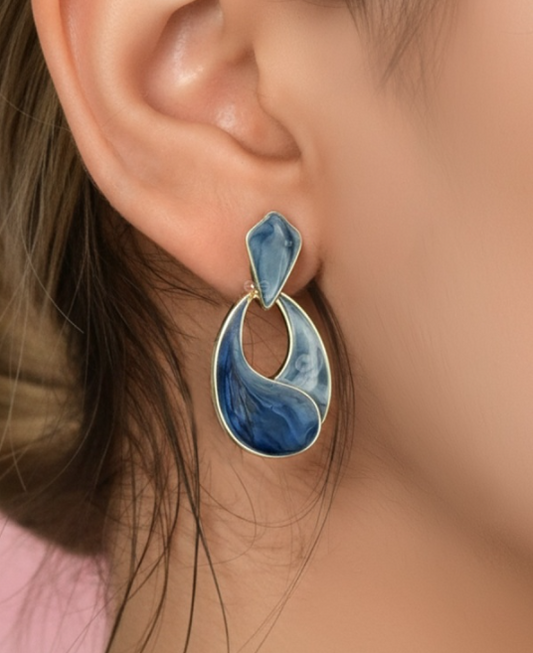 INDIGO FLOW - STATEMENT DROP EARRINGS