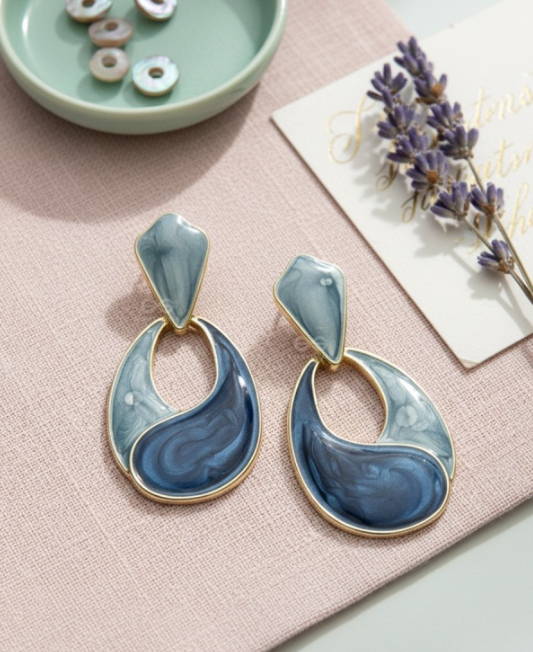 INDIGO FLOW - STATEMENT DROP EARRINGS