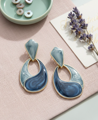 INDIGO FLOW - STATEMENT DROP EARRINGS