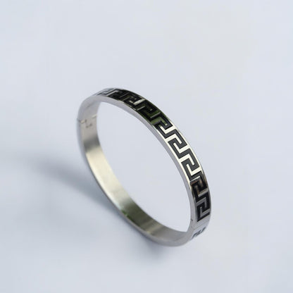 Silver Designer Kada Bracelet for Men | Stylish Designer Bracelet For Gen-Z Men