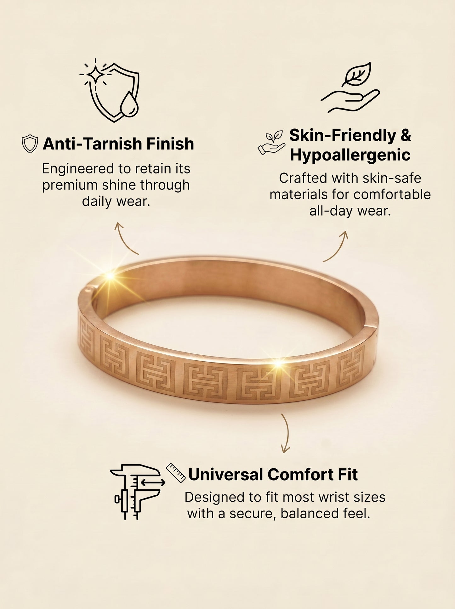 Golden designer Kada for Men | Stylish Gen-Z Men