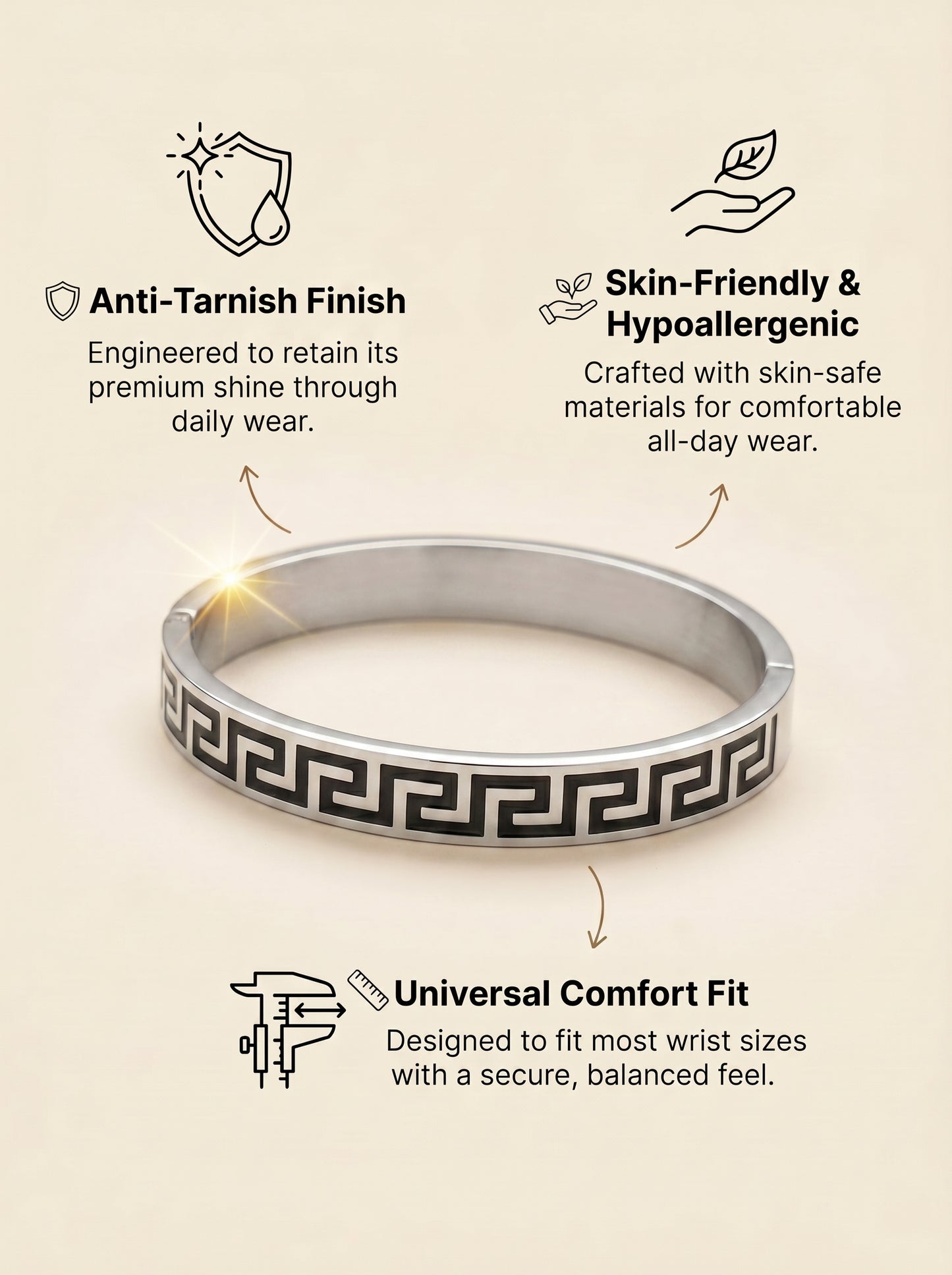 Silver Designer Kada Bracelet for Men | Stylish Designer Bracelet For Gen-Z Men
