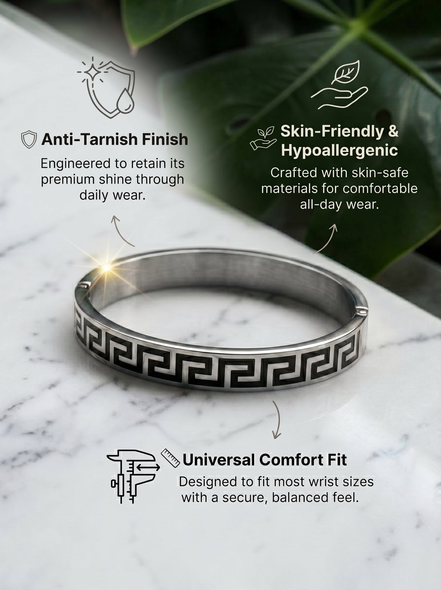 Silver Designer Kada Bracelet for Men | Stylish Designer Bracelet For Gen-Z Men