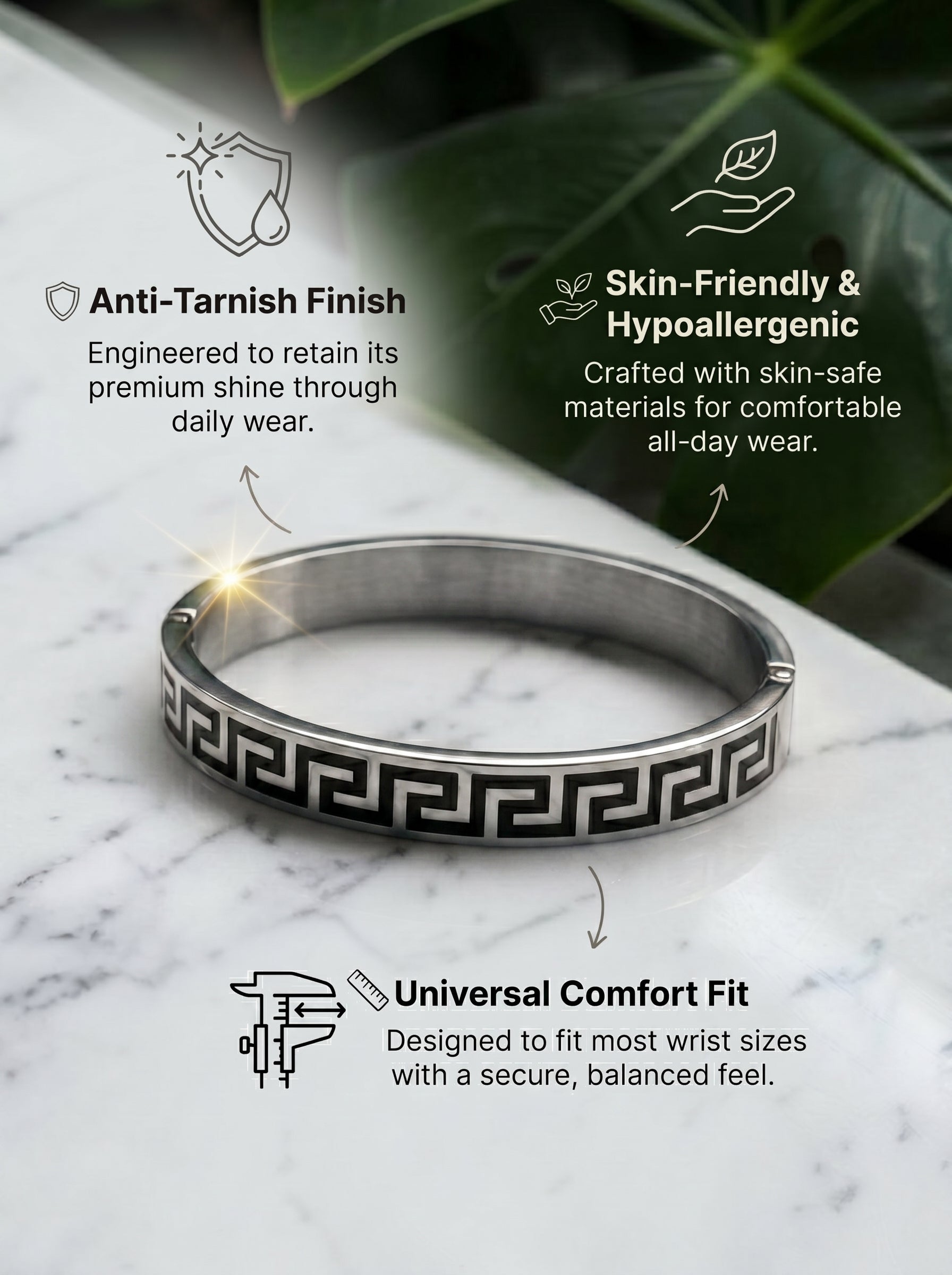 Silver Designer Kada Bracelet for Men | Stylish Designer Bracelet For Gen-Z Men